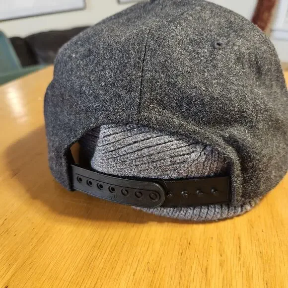 Petzl Hat Cap Snap Back Gray Wool Blend Felt Logo Mens One Size Outdoor - Picture 6 of 8